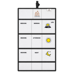 ARKVAL Lite - Leather Medicine Organiser (8 Pockets, Inhaler/Syrup)